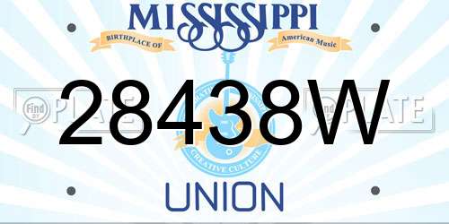 28438W Mississippi License Plate