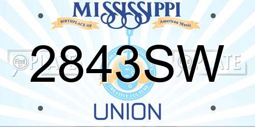 2843SW Mississippi License Plate