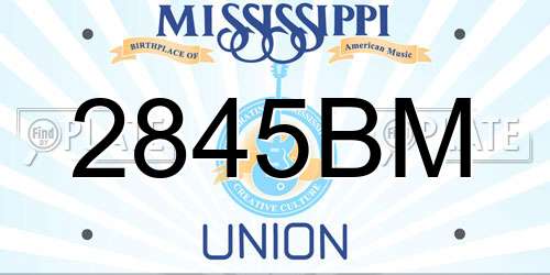 2845BM Mississippi License Plate