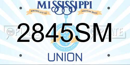 2845SM Mississippi License Plate