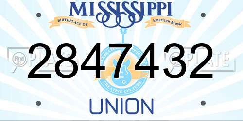 2847432 Mississippi License Plate