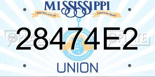 28474E2 Mississippi License Plate
