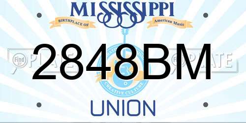 2848BM Mississippi License Plate