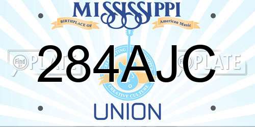 284AJC Mississippi License Plate