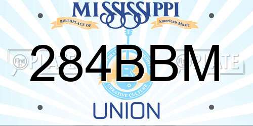 284BBM Mississippi License Plate