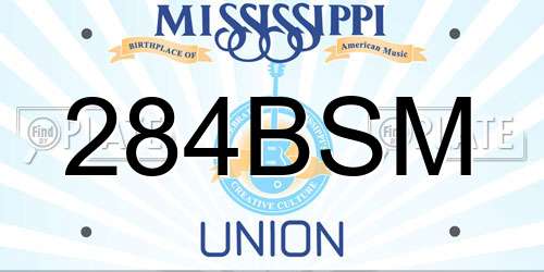 284BSM Mississippi License Plate
