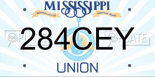 284CEY Mississippi License Plate