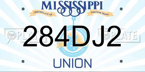 284DJ2 Mississippi License Plate