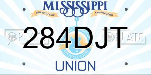 284DJT Mississippi License Plate