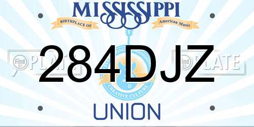 284DJZ Mississippi License Plate