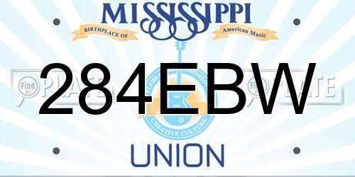 284EBW Mississippi License Plate