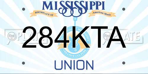 284KTA Mississippi License Plate