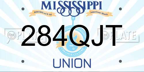 284QJT Mississippi License Plate