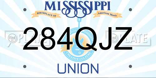 284QJZ Mississippi License Plate