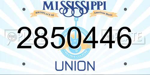 2850446 Mississippi License Plate