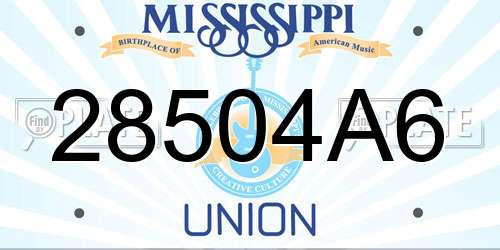 28504A6 Mississippi License Plate