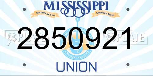 2850921 Mississippi License Plate