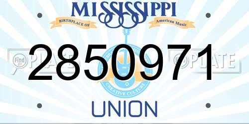 2850971 Mississippi License Plate