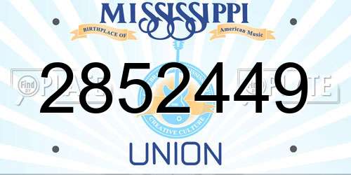 2852449 Mississippi License Plate