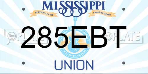 285EBT Mississippi License Plate