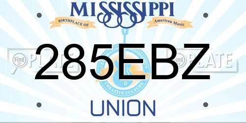 285EBZ Mississippi License Plate