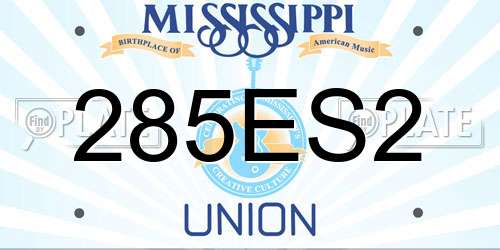 285ES2 Mississippi License Plate