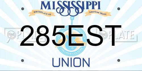 285EST Mississippi License Plate