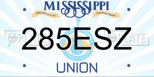 285ESZ Mississippi License Plate