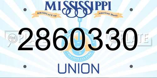 2860330 Mississippi License Plate