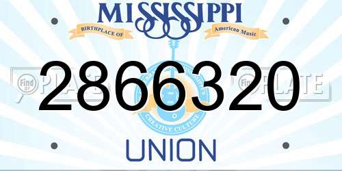 2866320 Mississippi License Plate