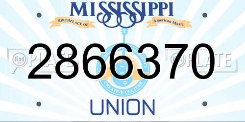 2866370 Mississippi License Plate