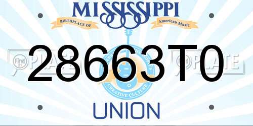 28663T0 Mississippi License Plate