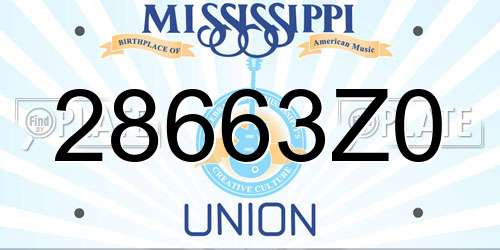 28663Z0 Mississippi License Plate