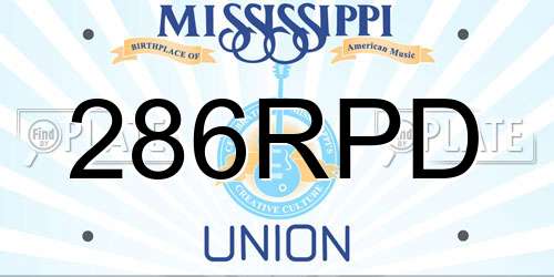 286RPD Mississippi License Plate