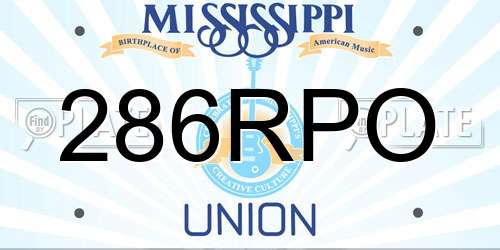 286RPO Mississippi License Plate