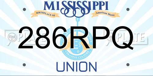 286RPQ Mississippi License Plate