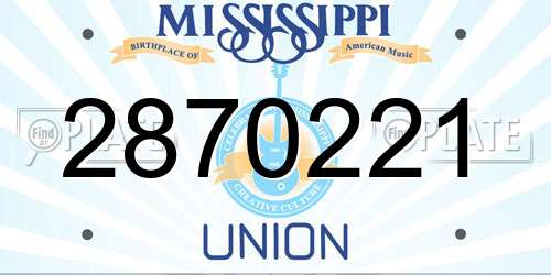 2870221 Mississippi License Plate