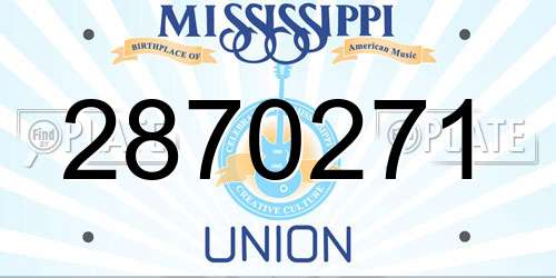 2870271 Mississippi License Plate