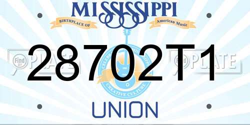 28702T1 Mississippi License Plate
