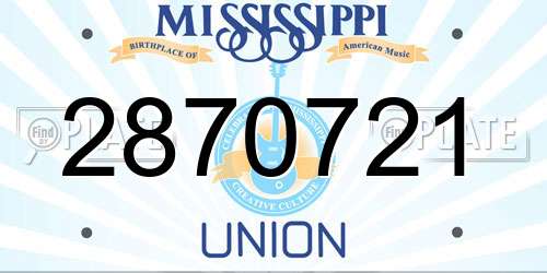 2870721 Mississippi License Plate