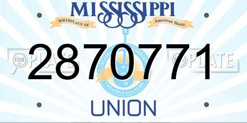 2870771 Mississippi License Plate