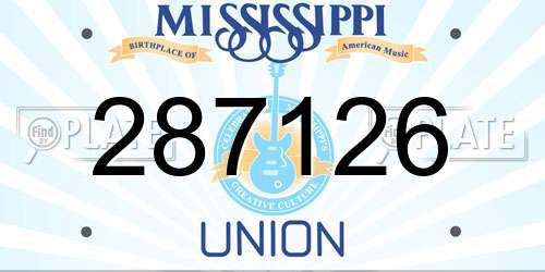 287126 Mississippi License Plate
