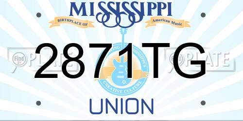 2871TG Mississippi License Plate