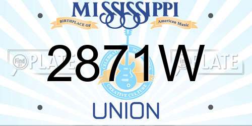 2871W Mississippi License Plate