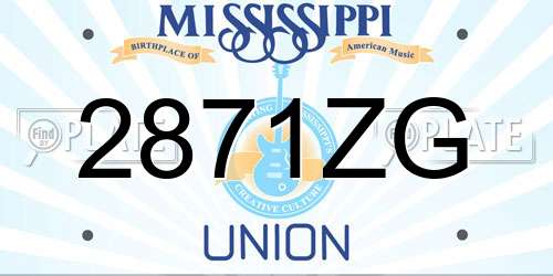 2871ZG Mississippi License Plate
