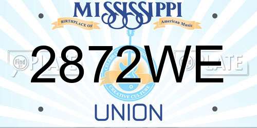 2872WE Mississippi License Plate