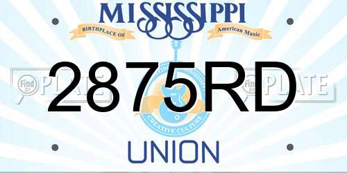 2875RD Mississippi License Plate