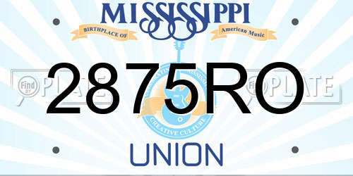 2875RO Mississippi License Plate