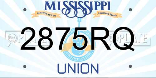 2875RQ Mississippi License Plate