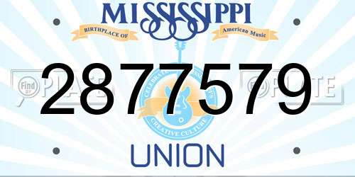 2877579 Mississippi License Plate